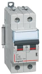 407784 Disjoncteur bipolaire 16A - 2P Courbe C - 6/10kA - À vis - Legrand DX3