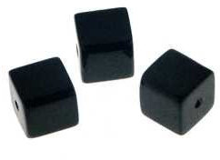 Creative-Beads Glasperle Crystal-Würfel, zum auffädeln, Halsketten, Armband, Ohrringe und Schmuck selbermachen, 8mm Strang, ca. 40 Stck, schwarz