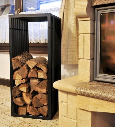DanDiBo Kaminholzregal D-Stil Kaminholzständer 100 cm Holzkorb Kaminholzhalter Holzregal
