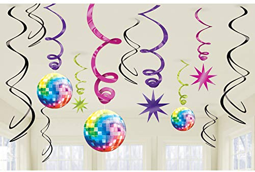 70s Disco Fever Swirls Decorations (12 pk)