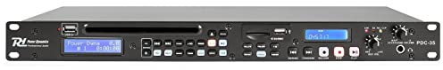 Power Dynamics PDC35 Reproductor Multimedia Dual con CD, 2 Puertos USB y 1 Puerto SD con función de grabación, Salida de Auriculares, función de búsqueda, función de programación de 20 Canciones