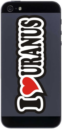INDIGOS UG Telefon Aufkleber I Love Uranus 70 mm - Telefonaufkleber - Handyaufkleber - Handyskin - Sticker fürs Handy - Smartphone Rückseite