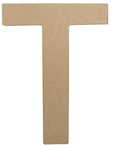 Décopatch AC413O Buchstabe ''T'' Fantasie aus Pappmaché, 5 x 22 x 30 cm, zum Verzieren, ideal für Ihre Wohndeko, Kartonbraun