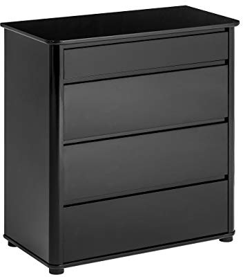Premier Housewares 4-Drawer High Gloss Chest, Black