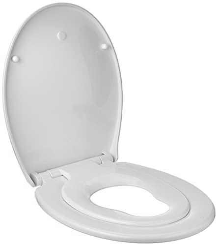 Toilettendeckel,WC Sitz mit Absenkautomatik,klodeckel Antibakterieller WC Sitz, Klobrille,WC Deckel Weiß