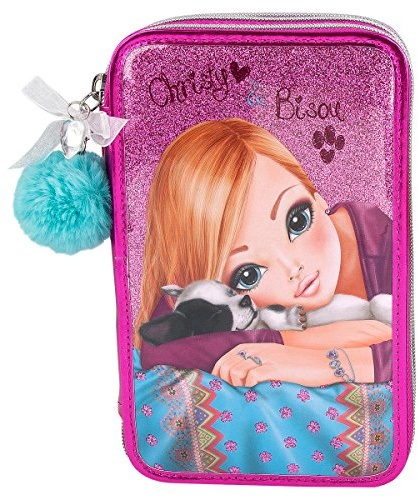 Depesche 6352 - Top Model 3 fach Federtasche Friends, gefüllt, rosa