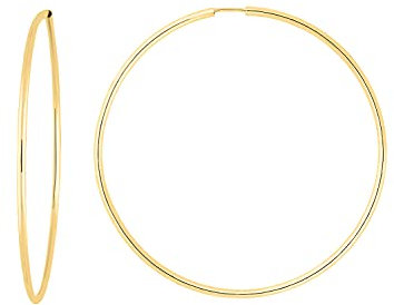 My Gold Damen Creolen Ohrringe Gold 585 Echtes Gelbgold (14 Karat) Ø 50mm Gross Damenohrringe Goldohrringe Viva Romana V0004855