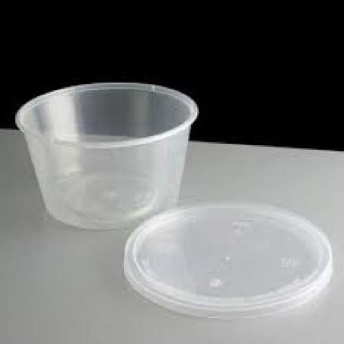 297 150 x 16oz PLASTIC ROUND CONTAINERS TUBS POTS & LIDS CLEAR MICROWAVE SAFE FOOD TAKEAWAY