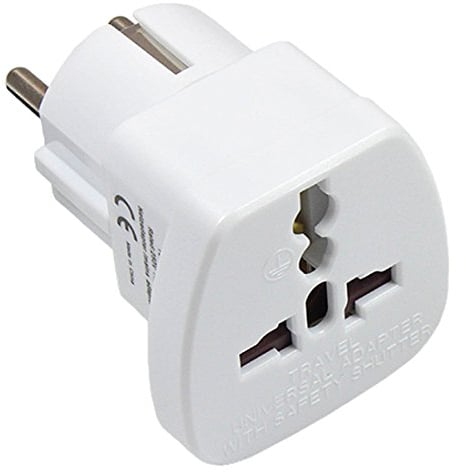 Good Connections Reisestecker - Universal Reise-Adapter - Buchse an Schuko-Stecker für UK, Schweiz, Italien, USA, Dänemark, 1 Stück