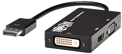 Tripp Lite DisplayPort to VGA/DVI/HDMI All-in-One Cable Adapter, DP 1.2, DP to VGA/DVI/HDMI, UHD 4K x 2K @ 24/30Hz HDMI (P136-06N-HDV-4K) , Black