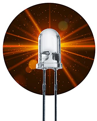 Lumetheus LED 3mm Farbe orange 2500mcd 20 Stück Leuchtdioden ca. 2V orangene Diode 2 Pin LEDs Gehäuse klar