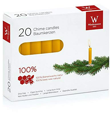 Baumkerzen 100% Bienenwachs, 13/93mm, 20 Stück