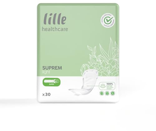 LILLE Healthcare Disposable Suprem Light Shaped Pads, Men and Women, Highly Absorbent & Breathable Incontinence Pad, Maxi 1030ml, Pack of 28