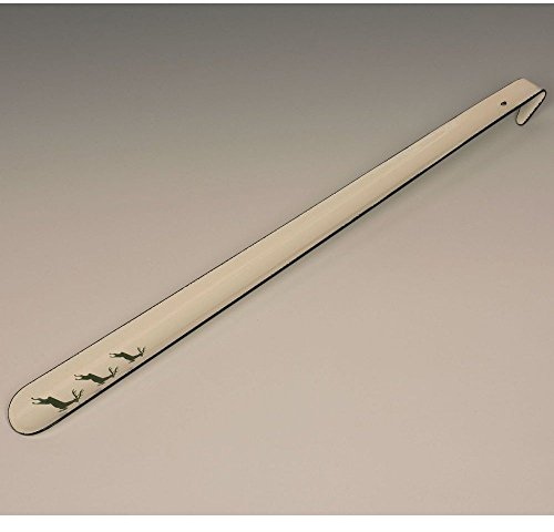 Riess, 0521-072 COUNTRY - Calzador verde HIRSCH, longitud 51,5 cm, altura 3 cm, esmalte beige con ciervo verde