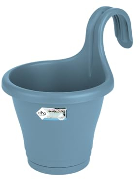 Elho Corsica Easy Hanger Single - Planter - Vintage Blue - Outdoor & Balcony - L 19.4 x W 27.1 x H 25.9 cm