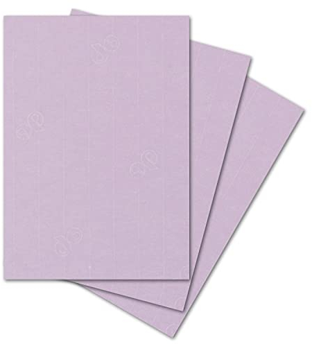 ARTOZ 50x Briefpapier - Flieder DIN A4 297 x 210 mm - Edle Egoutteur-Rippung - Hochwertiges Designpapier Urkundenpapier