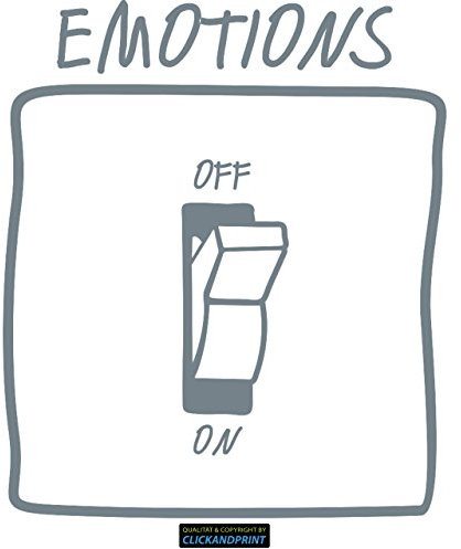 CLICKANDPRINT Aufkleber » Emotions On Off, 60x51,4cm, Schiefergrau • Dekoaufkleber / Autoaufkleber / Sticker / Decal / Vinyl