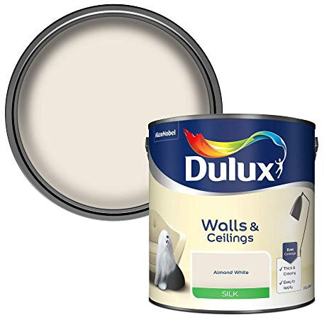 Dulux Silk Emulsion Paint For Walls And Ceilings - Almond White 2.5 Litres