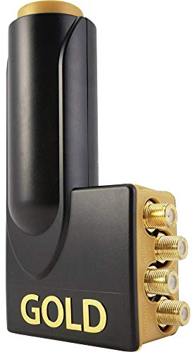 Micro Quattro Neu Gold Edition LNB (Premium Gold Anschlüsse, Full HD, 3D ready, 5 Jahre Garantie) schwarz, gold