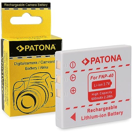 PATONA NP-40 Batteria 600mAh compatibile con Fuji Fujifilm FinePix F402 F455 F460 F610 F650 F700 Konica Minolta Dimage X1 Panasonic Lumix FX2 Pentax Optio A10 Samsung Digimax i5 NP40 NP 40