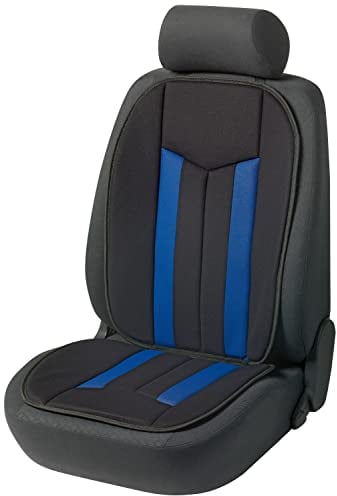 Walser Auto-Sitzauflage Elegance Plus, Universaler Sitzaufleger-Auto, Auto-Schutzunterlage, PKW-Sitzschoner, Sitzaufleger-Auto schwarz/blau