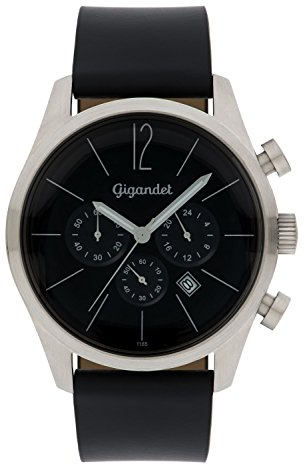 Gigandet Herren-Chronograph Quarz Datum Analog mit Lederarmband Art Deco G13-002