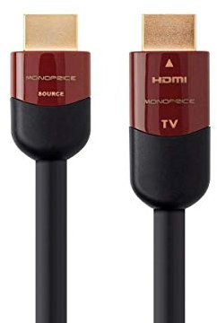 Monoprice Active High Speed HDMI Cable - 4K@60Hz, HDR, 18Gbps, 28AWG, YUV, 4:4:4, CL2, 50 Feet, Black - Ultra Active Series