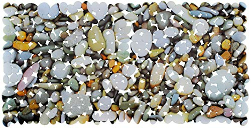 Brandsseller Tapis antidérapant Baignoire 70x36 cm – en PVC avec ventouses, Lavable à 30 °C, antibactérien et résistant à la moisissure – Tapis de Bain sécurisé et hygiénique – Motif : Pierres