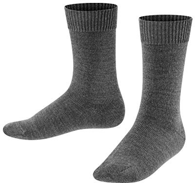 FALKE Unisex Kids Comfort Wool Socks, Merino, Grey (Dark Grey 3070), 4-6.5, 1 Pair