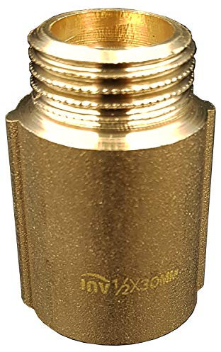 1/2 BSP (15mm) Pipe Thread Extension Female x Male Cast Iron Brass - 30mm Long