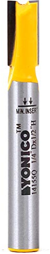 Yonico 14155q - Straight Router Bit, Cutting Diameter: 1/4, Cutting Height: 1/2 - 1/4 Shank