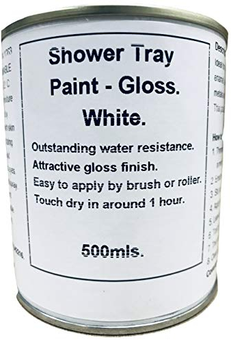 1 x 500ml Gloss White Shower Tray & Bath Base Paint