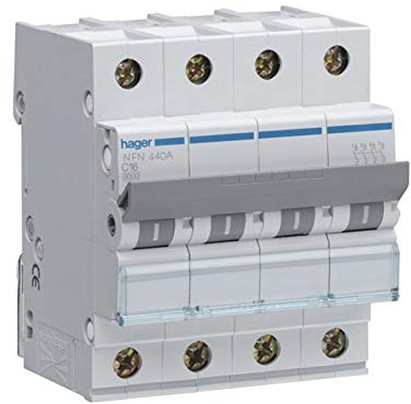 Leitungsschutzschalter Hager – 4-polig – 50 A – 6 ka – Kurve C – Schraube/Schraube