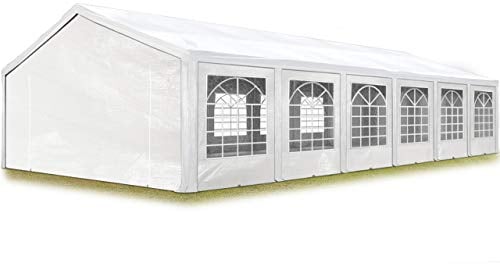 TOOLPORT Partyzelt Pavillon 6x12 m in weiß PE Plane 350 N Wasserdicht UV Schutz Festzelt Gartenzelt