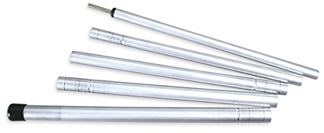 Tatonka Tarp-Stange 160 cm - Steckbare, 5-teilige Tarpstange aus Aluminium mit 1,60 Meter Länge - zum Aufspannen von Tarps und Sonnensegel, Silber