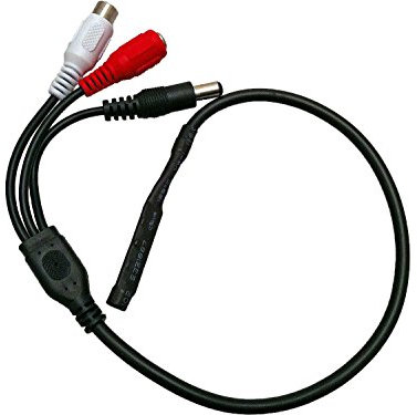 CCTV Security Camera Inline Audio Microphone with Loop Through Power