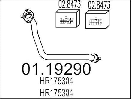 MTS 01.19290 Abgasrohr Auspuffrohr Vorne 660mm 2,3kg