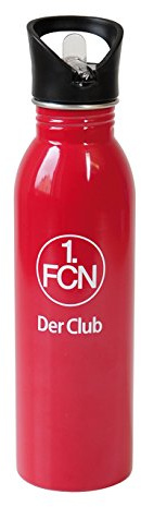 Alu Trinkflasche 0,7l mit Klapp-Strohhalm 1. FC Nürnberg