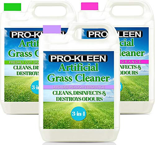 Pro-Kleen Artificial Grass Cleaner - Perfect for Homes with Dogs - Super Concentrate - (Triple Pack: Lavender, Floral & Freshly Cut Grass Fragrance)