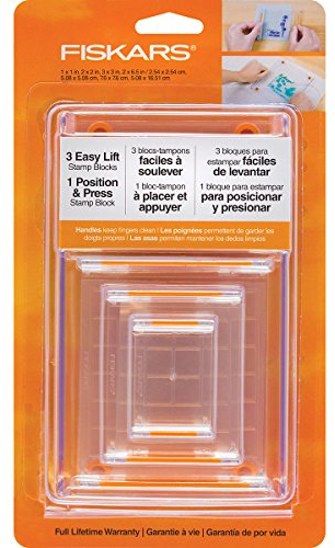 Fiskars 106150-1001 Stempelblock-Set, transparent, 4-teilig, Weiß