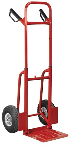 Sealey CST801 Sack Truck with Pneumatic Tyres 200 kg Folding, Red