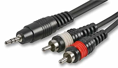 Pulse PLS00181 3.5 mm Stereo Jack to 2x Phono (RCA) Plug to Plug Lead, 6m, Black