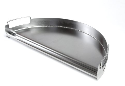 Charcoal Companion Edelstahl-Grillpfanne, Halbkreis, silber, 28.19 x 57.15 x 8.89 cm, CC3509