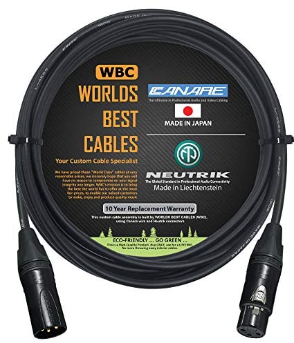 4 Meter - Canare L-4E6S - Star Quad Microphone Cable with Neutrik Gold XLR-Male to XLR-Female Connectors