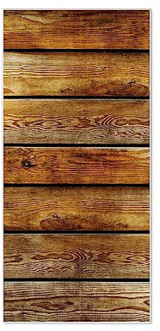 banjado® Magnettafel 37 x 78cm / Magnetwand aus Metall/Magnetpinnwand als Memoboard/Pinnwand Magnettafel Küche, Büro, Kinderzimmer inkl. 4 Magnete & Montageset - Motiv Holzbretter