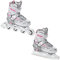 RAVEN Profession 2in1 Schlittschuhe Inlineskates Inliner für Kinder und Erwachsene verstellbar (White/Pink, 31-35 (20,5cm-23cm))