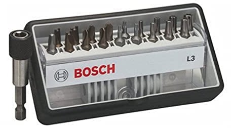 Bosch Professional 18+1tlg. Schrauberbit-Set Extra Hart für Security-Torx-, Tri-Wing-, Spanner- und Innenvierkant-Schrauben, 2607002569