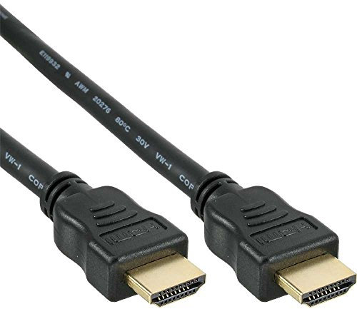 InLine 17001P HDMI Kabel, HDMI-High Speed mit Ethernet, Stecker / Stecker, schwarz / gold, 1m