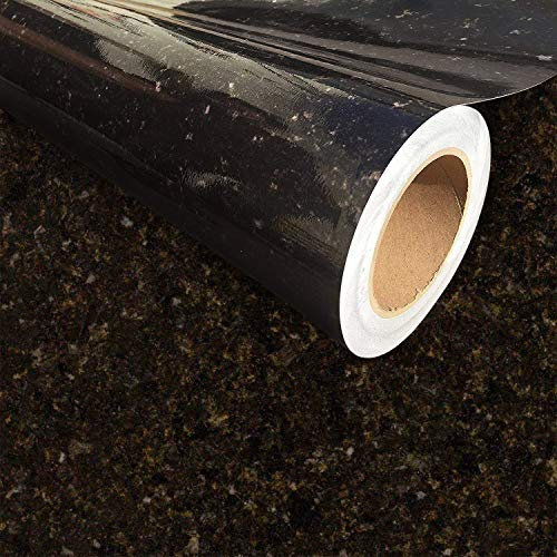 Instant Granit Arbeitsplatte Film – Schwarz, plastik, Black Granite, xl