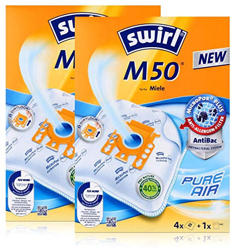 8 Original SWIRL M50 Staubsaugerbeutel passend für Miele Electronic 4300, 4310, 4320